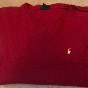 Polo red long sleeved shirt Mens M